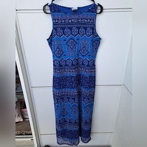 a fortiori blue paisley sleeveless dress